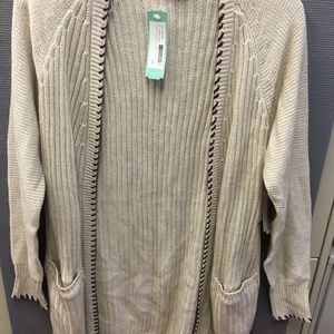 Rev Cassi Whipstitch Detail Cotton Blend Cardigan